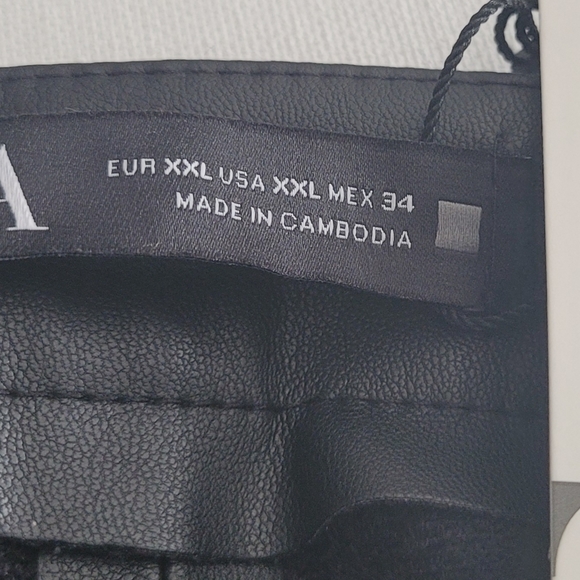 Zara Faux Leather High Wasted Leggins Black Size XXL - Picture 4 of 10